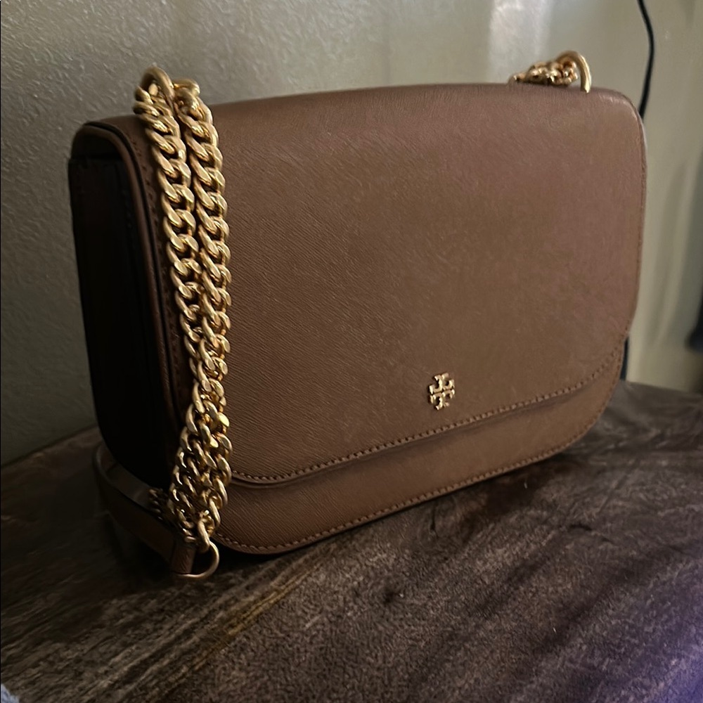Tory Burch Brown Leather Emerson Shoulder Bag - Picture 5 of 8